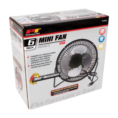 Performance Tool 6 in. H X 4 in. D Mini Fan W1663